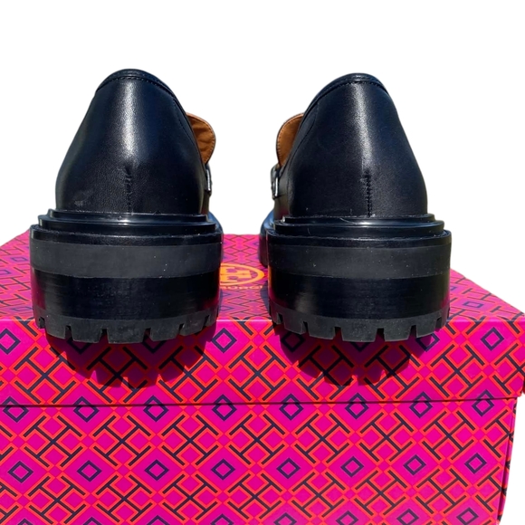 Black Loafers with Gold Chain Detail - Picture 8 of 12